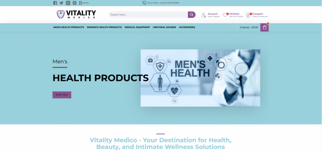 Vitality Medico – Healthcare and Medical Supplies Website OpenCart